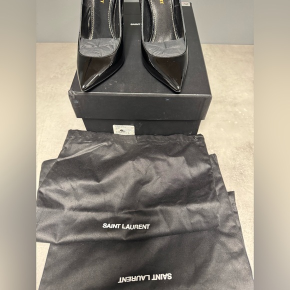 Yves Laurent Black Opyum patent leather 110 logo heel - Picture 6 of 8